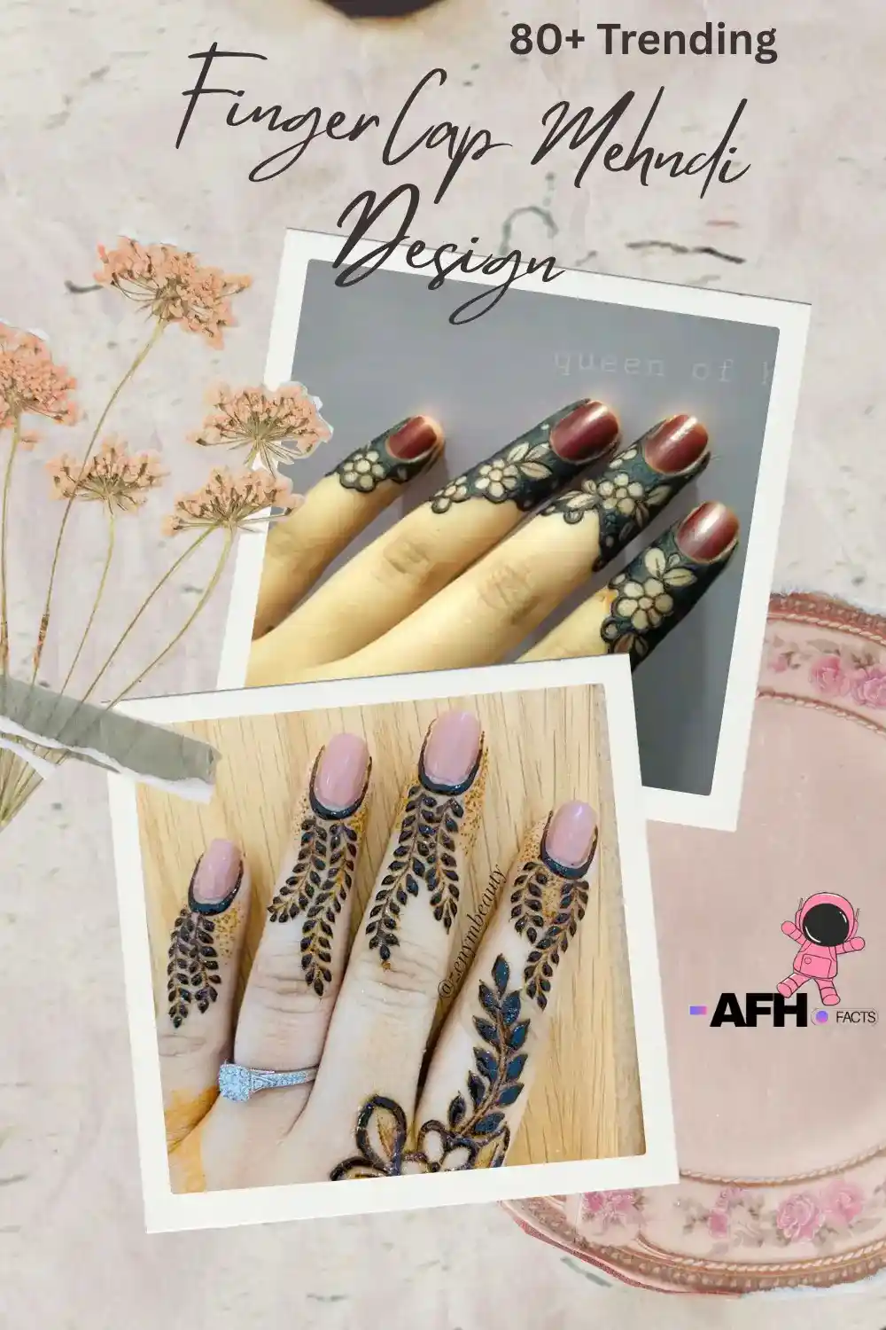 finger cap mehndi design