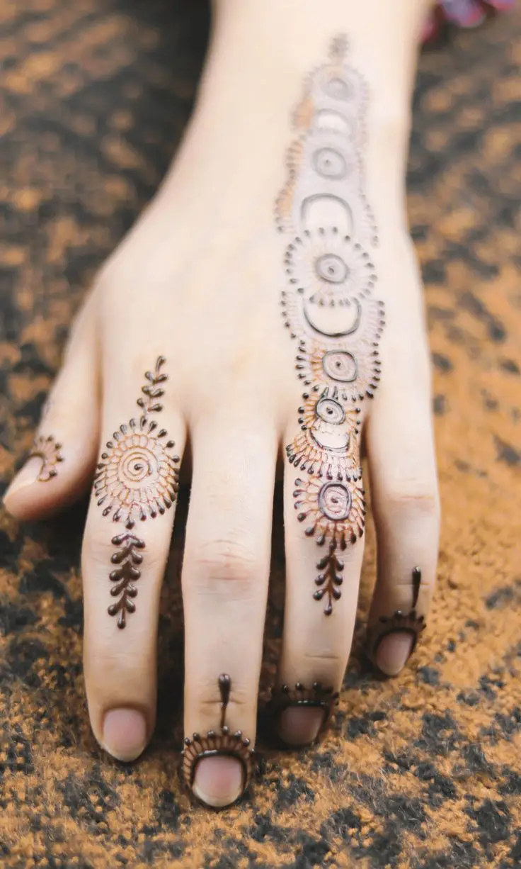 finger design of mehndi