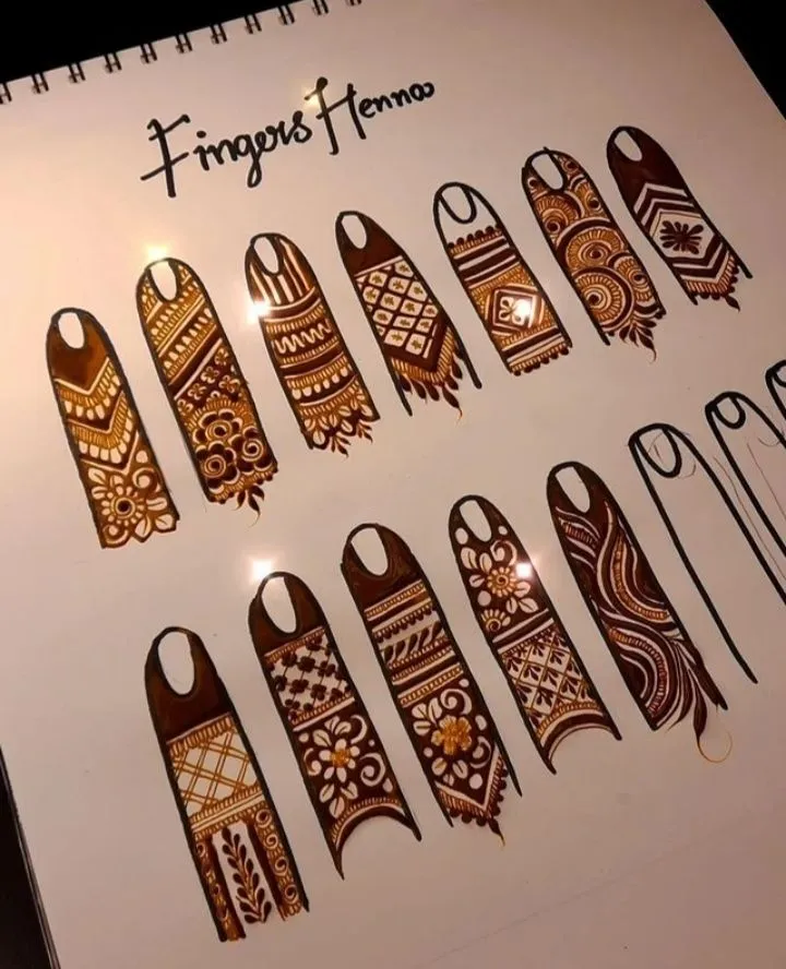 finger top mehndi pattern