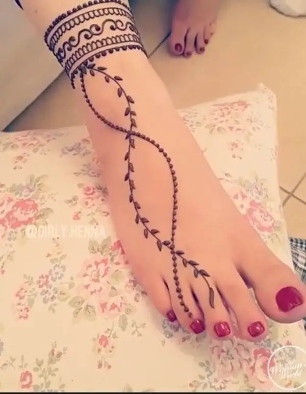 foot mehndi design easy