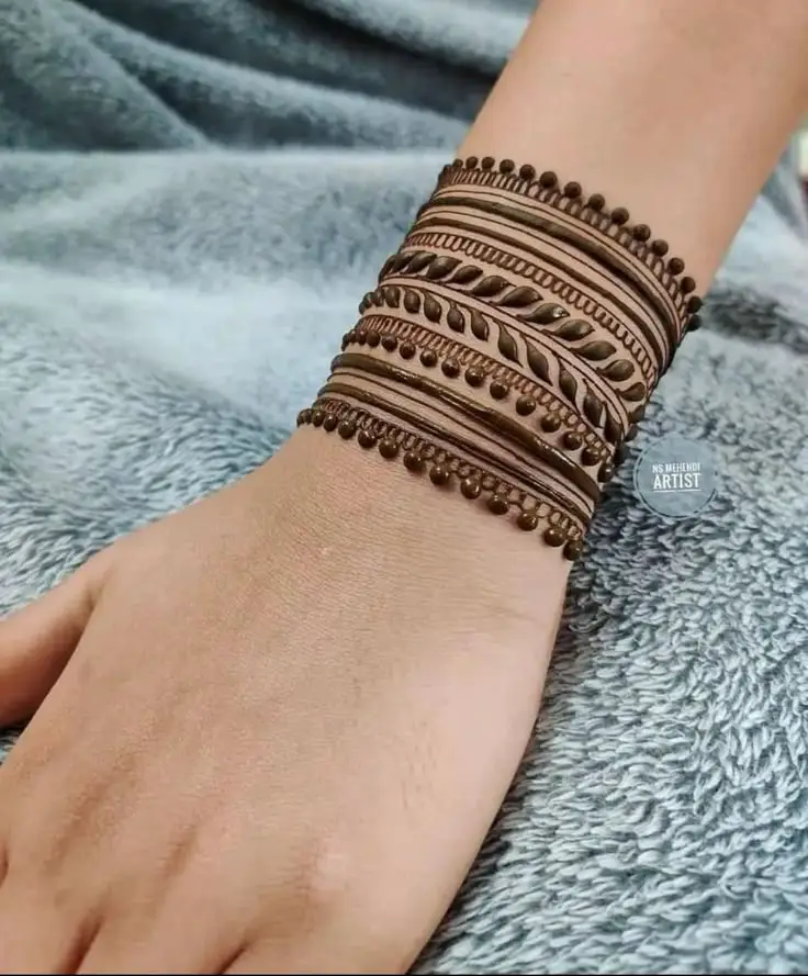 full hand bracelet mehndi design