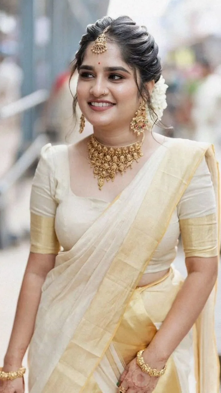 gold and white saree blouse design