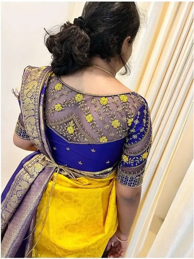 latest back blouse