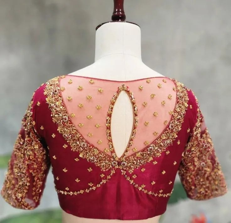 latest back net work blouse designs