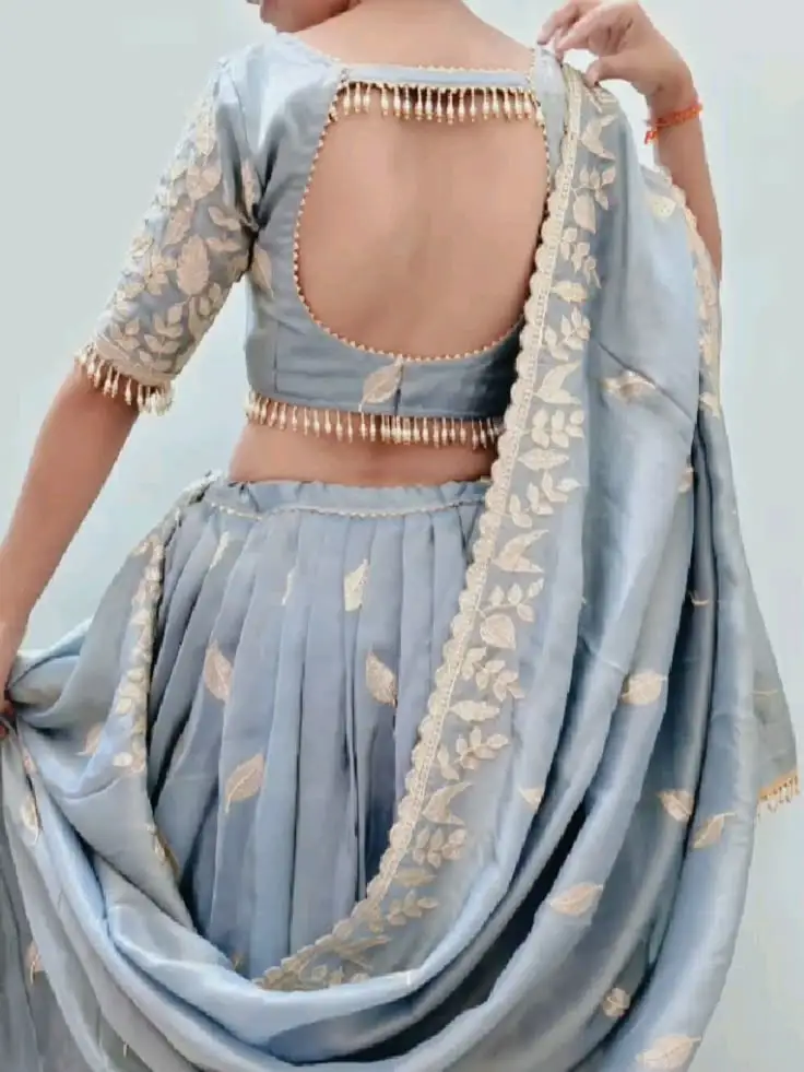 blouse back neck net design