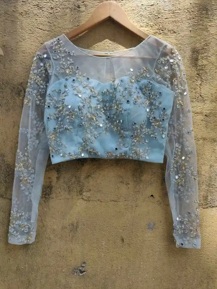 net back neck blouse designs