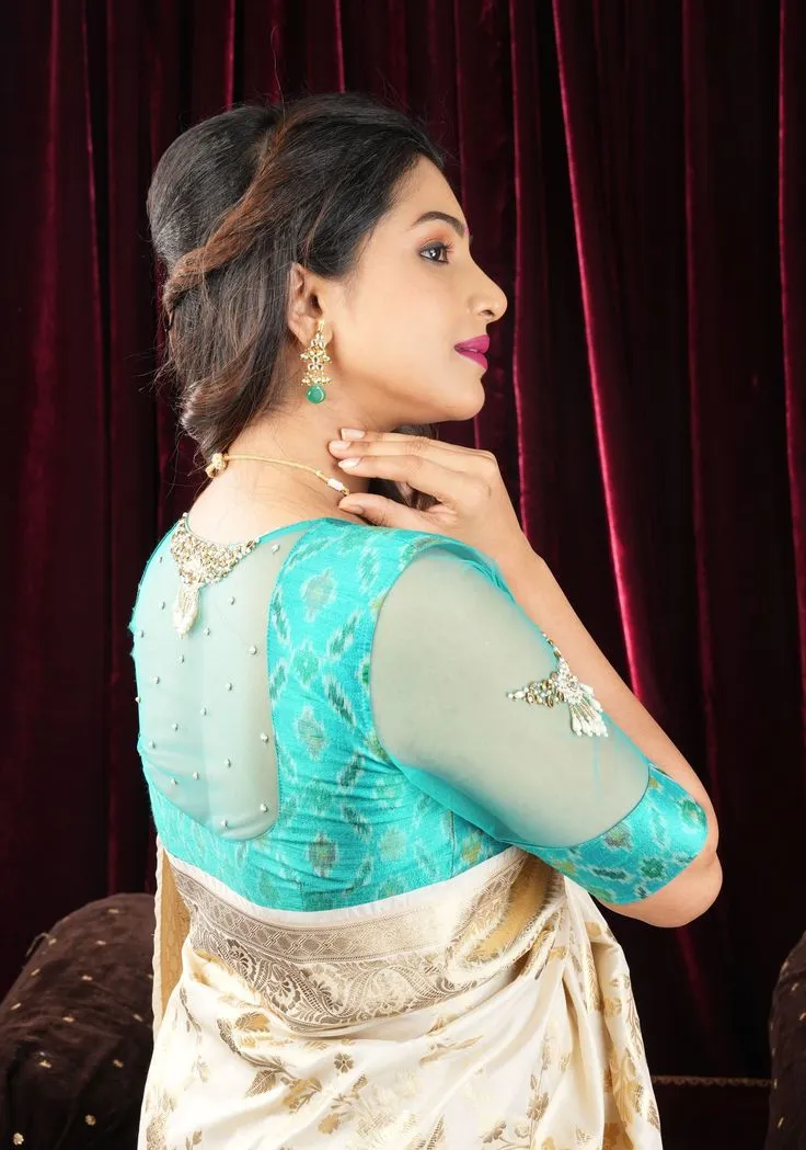 net fabric blouse styling