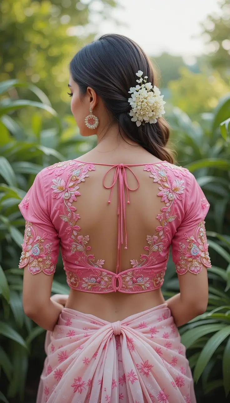 new design for net blouse
