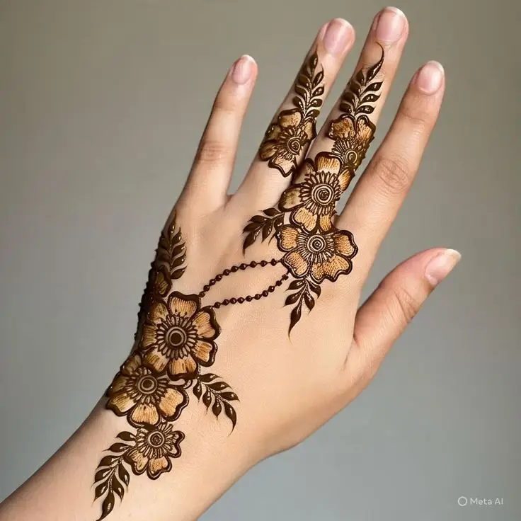 rose mehndi instagram stylish khafif mehndi design