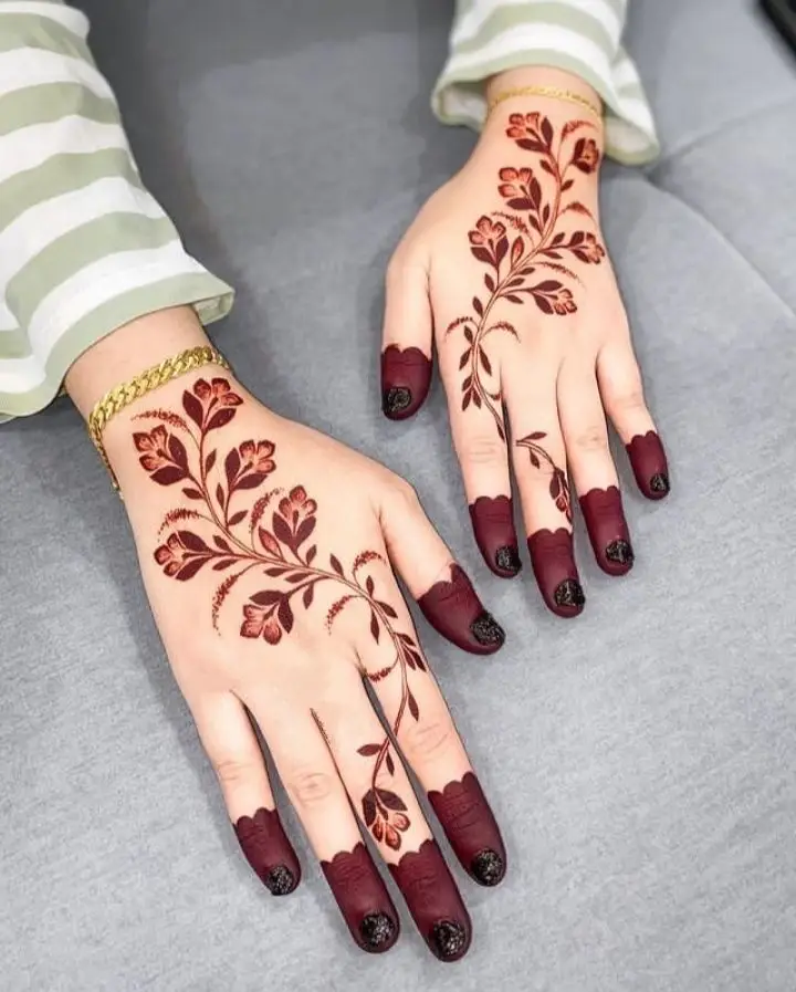 rose mehndi khafif mehndi design back hand