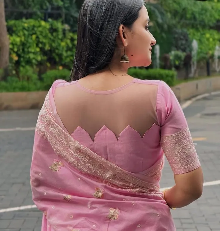 sheer back neck blouses