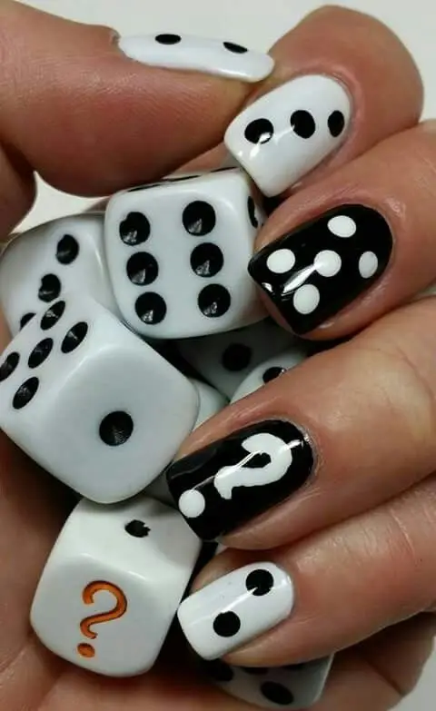 simple black and white nail designs