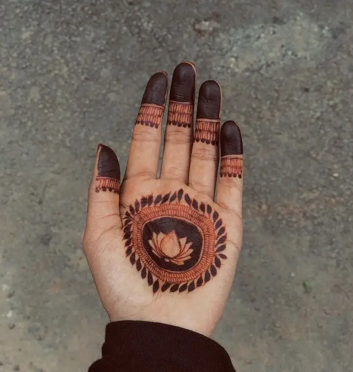 simple circle mehndi design photo