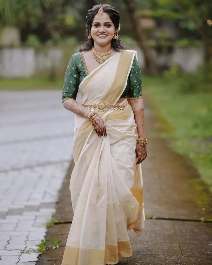 traditional white saree blouse ideas