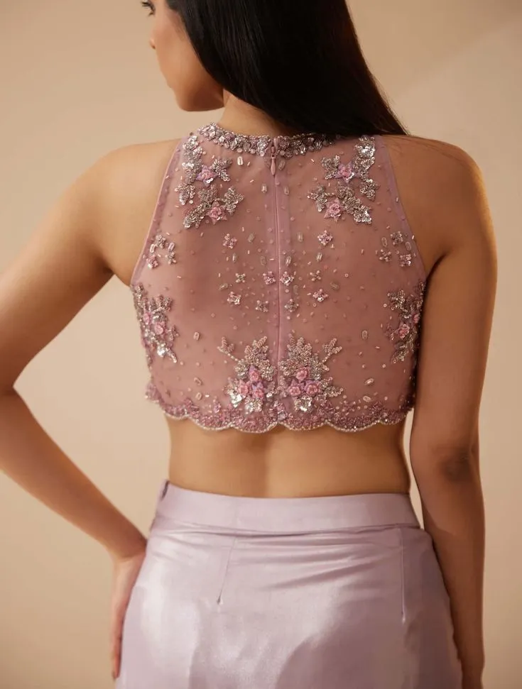 transparent back blouse designs