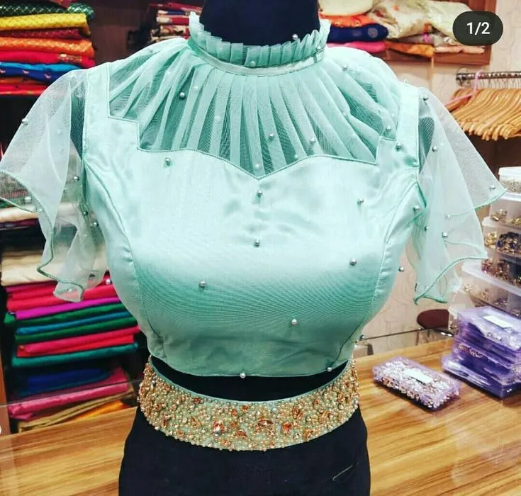 trendy net blouse patterns for parties and weddings