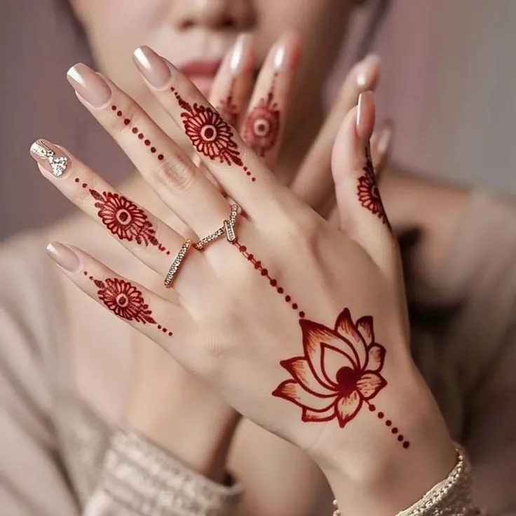 Arabic royal back hand mehndi