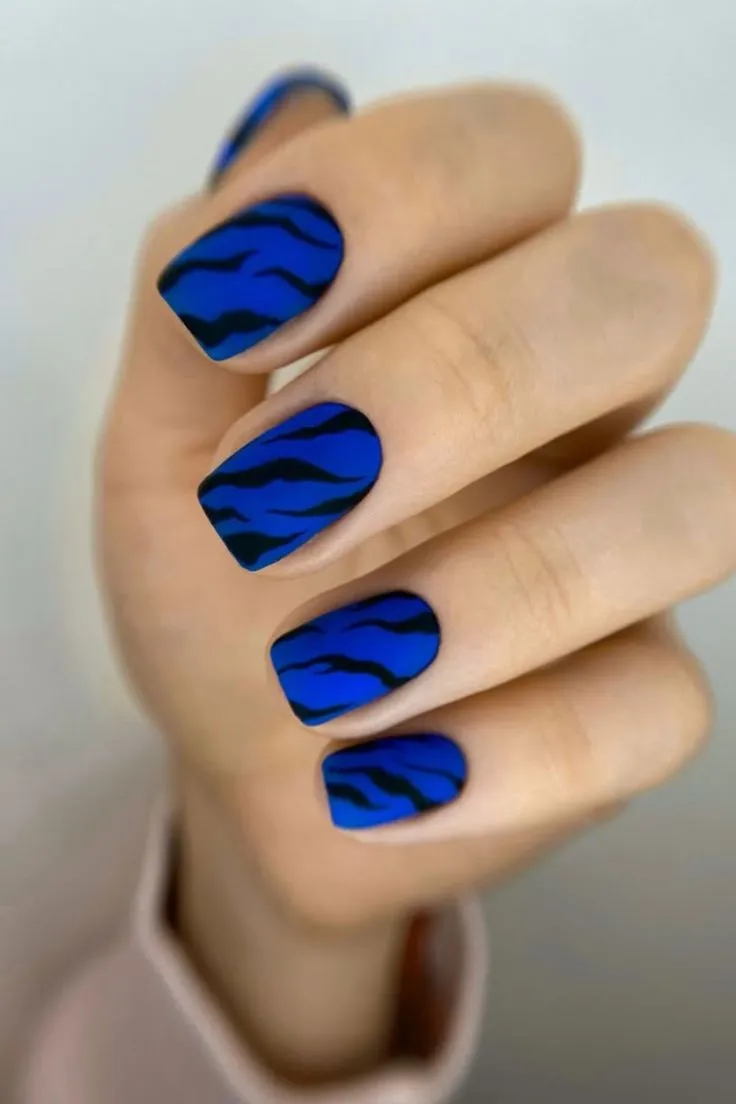 Baby blue nail art