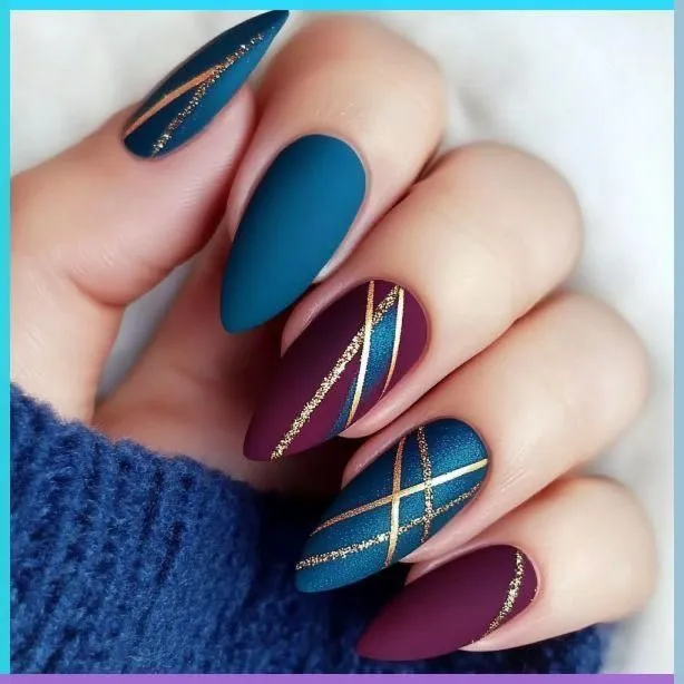 Blue lace nail designs