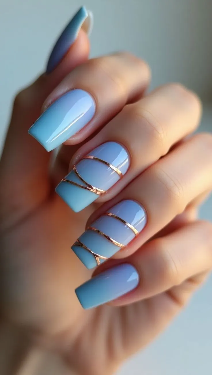 Blue nails art