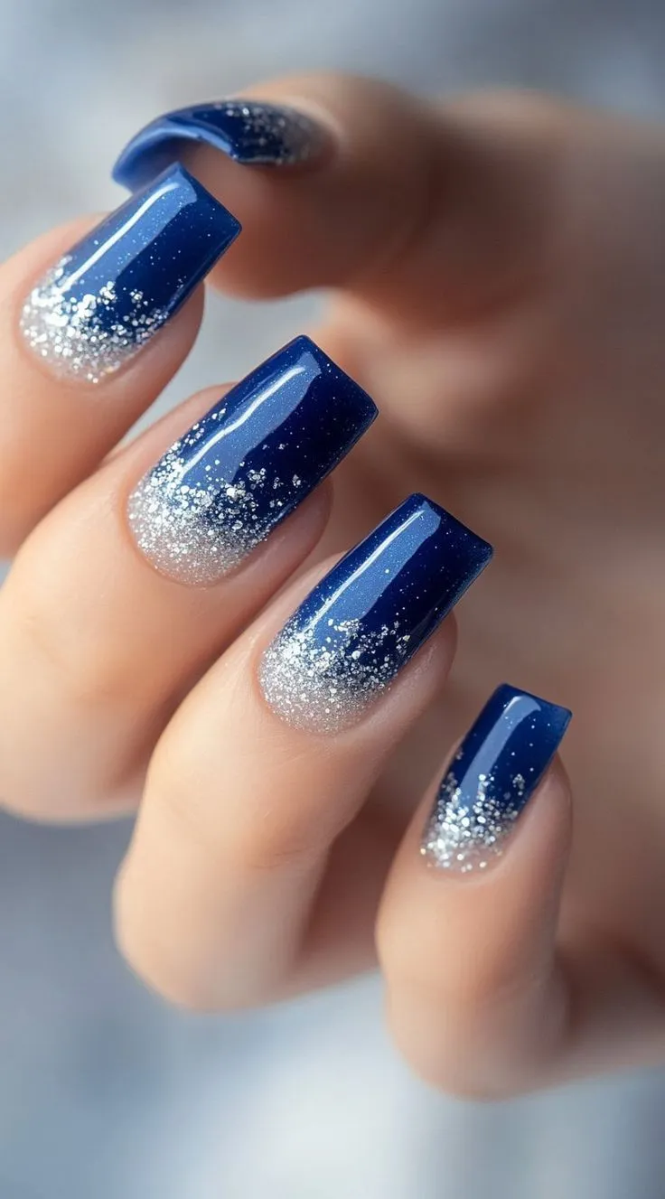 Blue summer nails