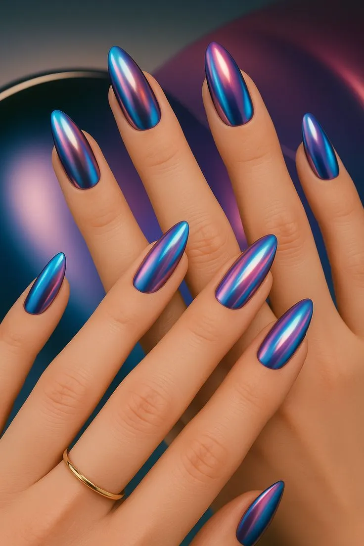 Blue winter nails