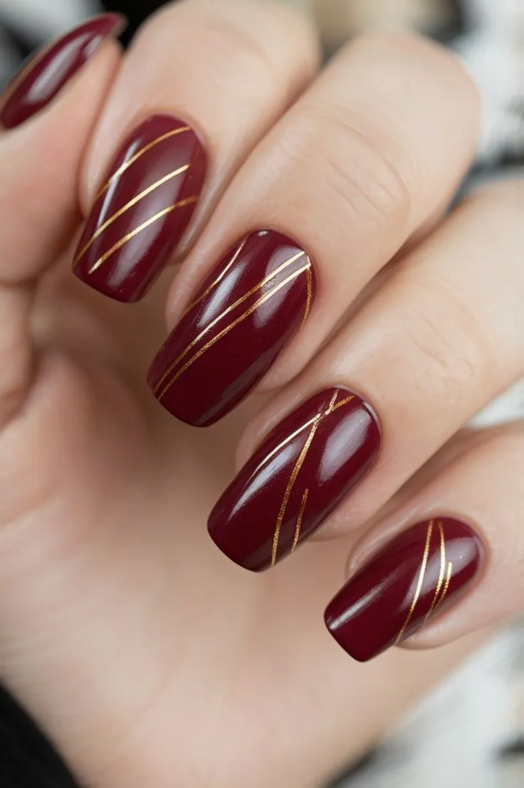 Bride nail art in classic red with floral patterns