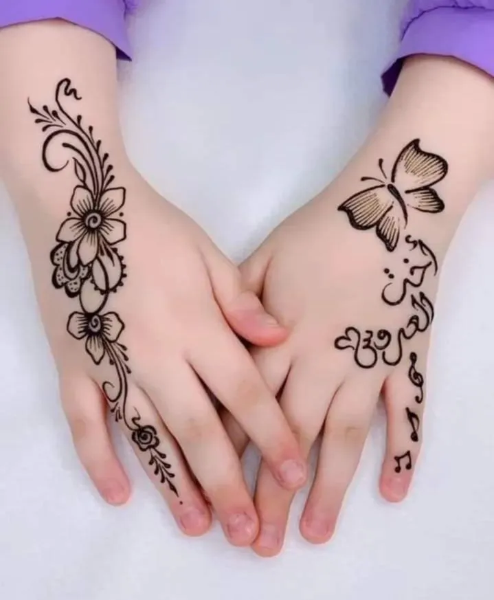 Cute mehndi on baby hands
