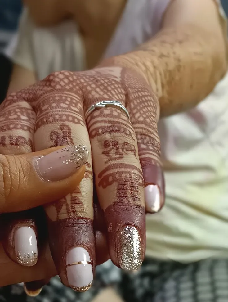 Dip powder wedding nails ideas chip resistant bridal look