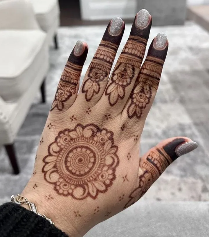 Diwali rose henna patterns
