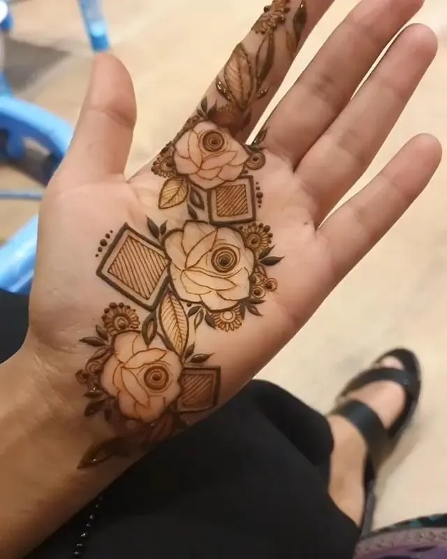 Easy royal front hand mehndi for beginners