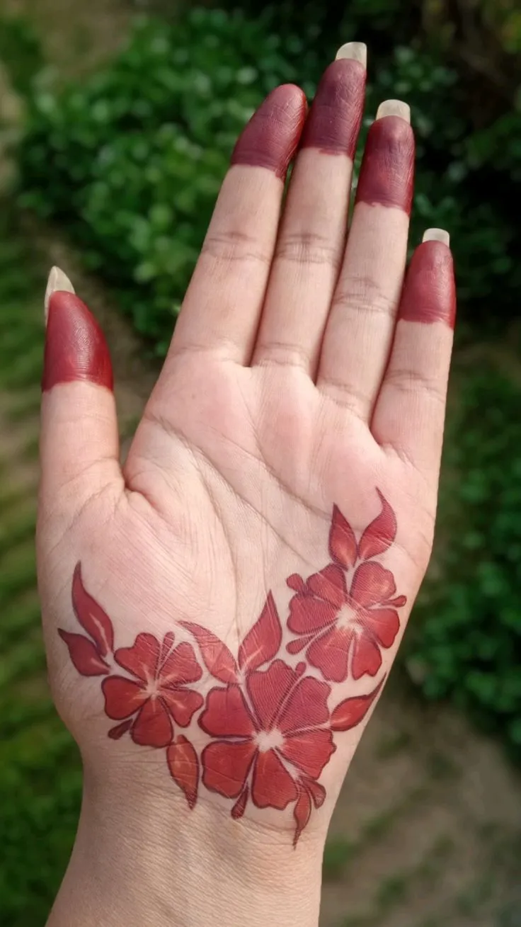 Floral finger mehndi royal