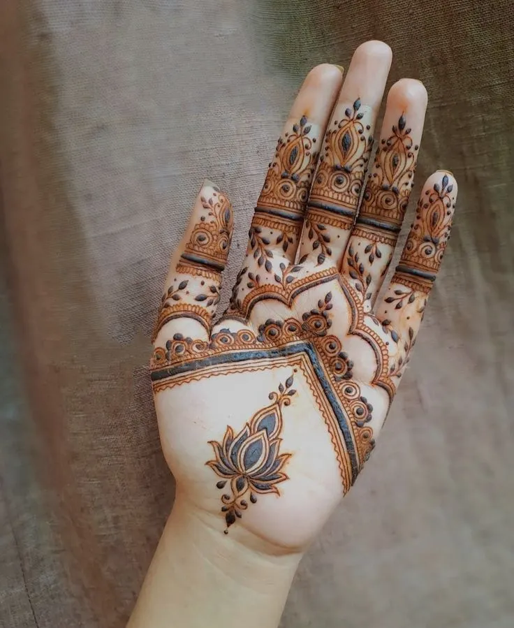Geometric front hand mehndi designs
