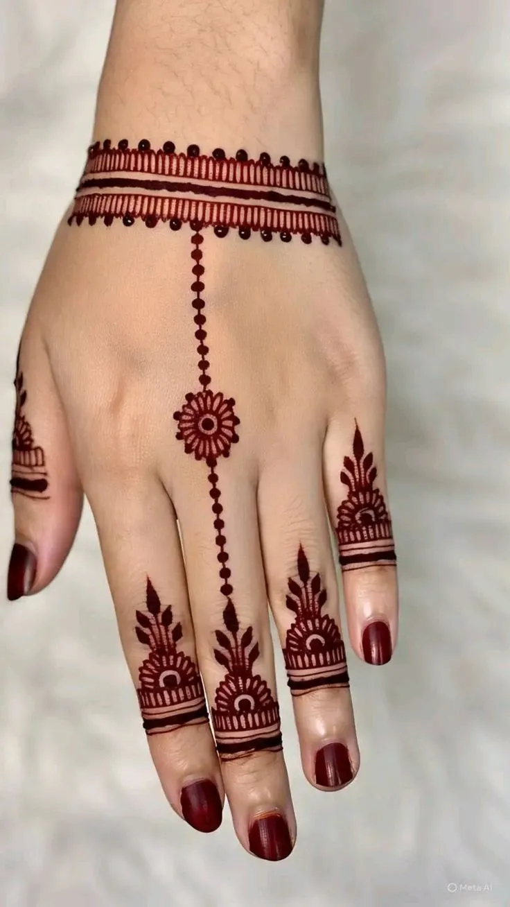 Half hand royal back mehndi design