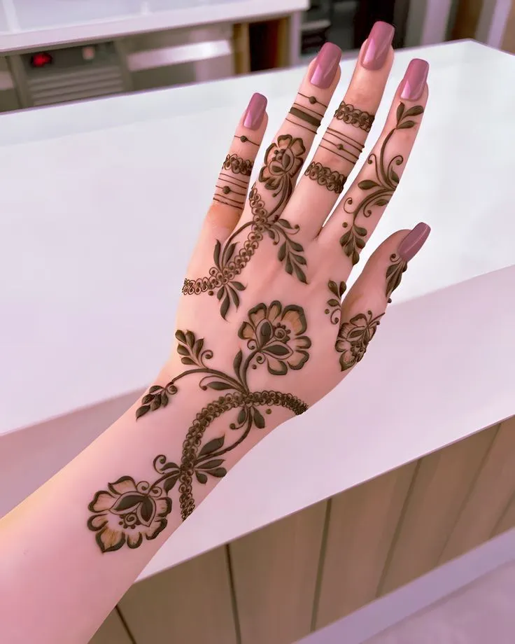 How to draw royal back hand mehndi