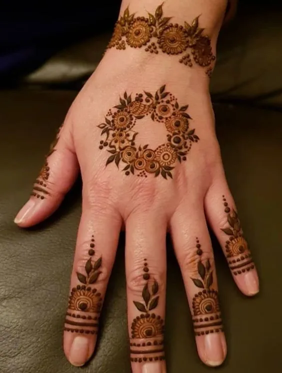 Indian rose henna patterns