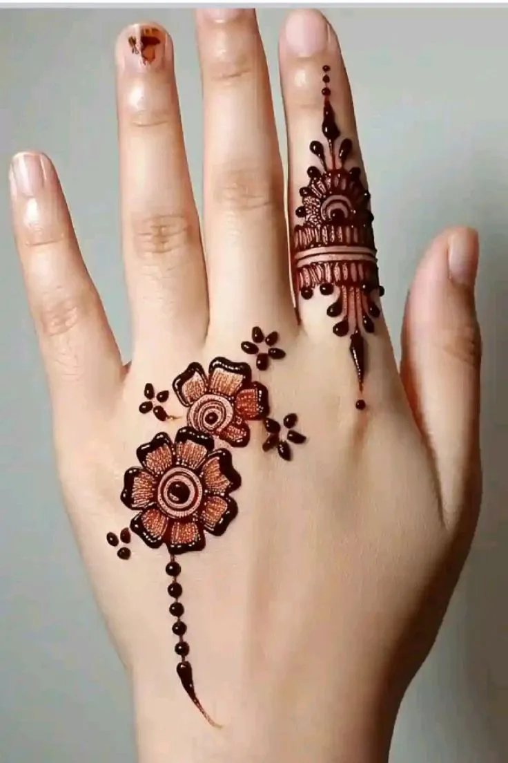 Indian royal back hand mehndi design