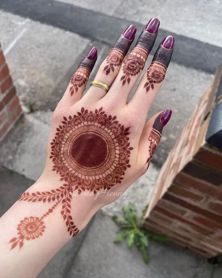 Karva Chauth royal back hand mehndi