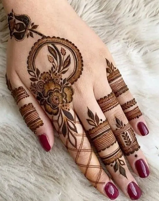 Latest rose mehndi designs