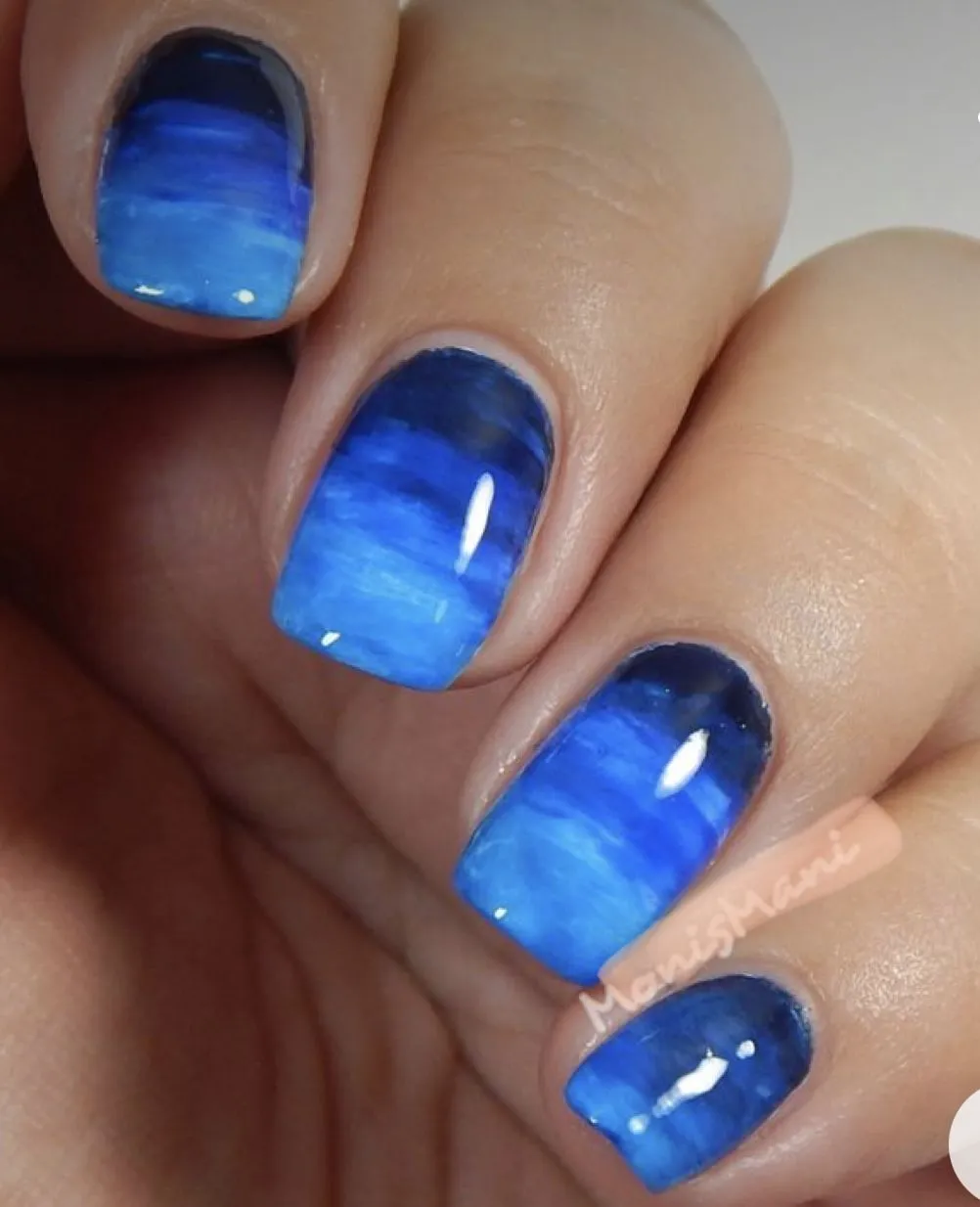 Light blue nail art