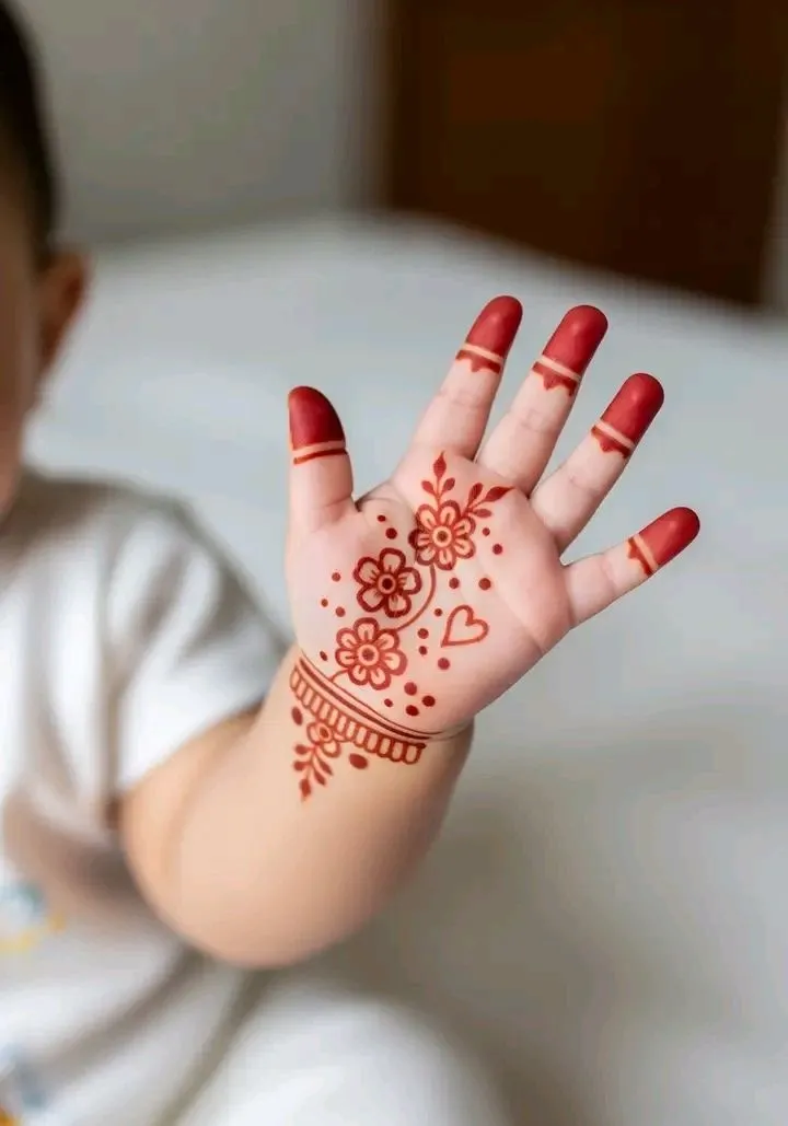 Mini peacock mehndi for kids