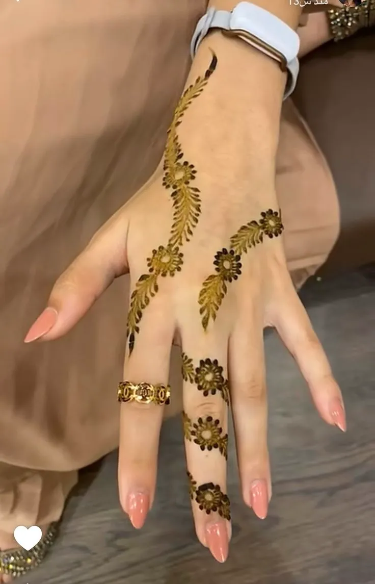Modern royal back hand mehndi