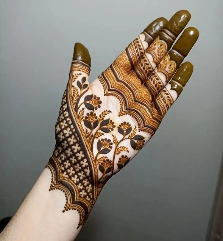 Peacock front hand mehndi design