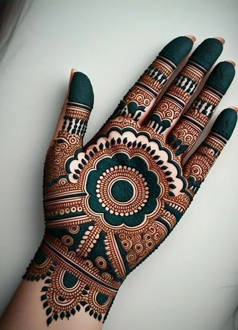 Royal modern front hand mehndi