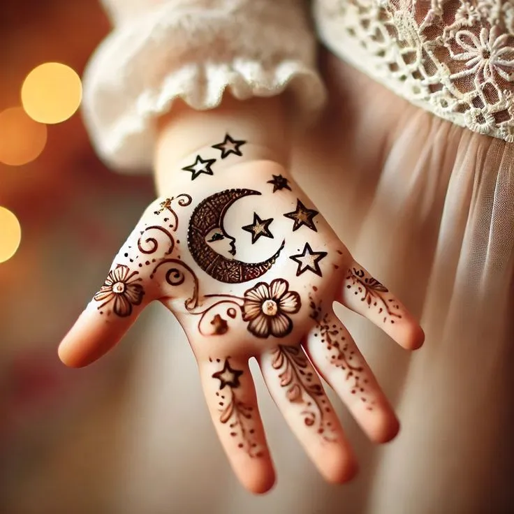 Simple Arabic mehndi design for small children