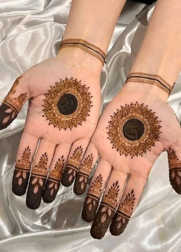 Small and pretty royal front hand henna art