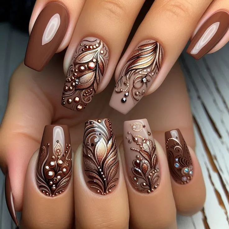 Wedding nails ideas deep wine red with glitter fade