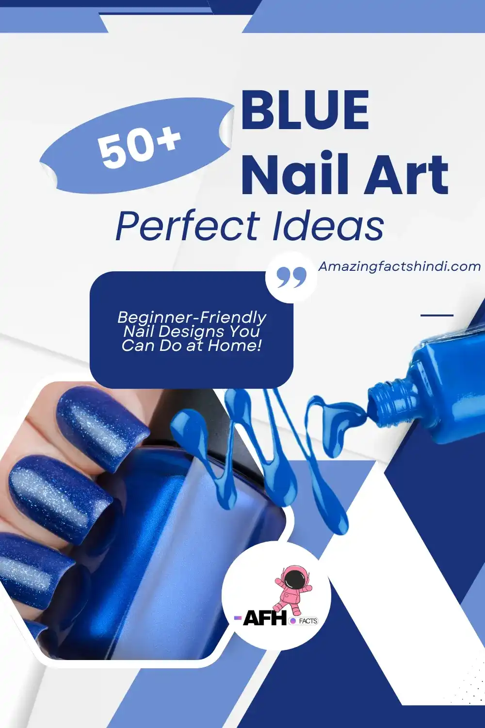 blue nail art