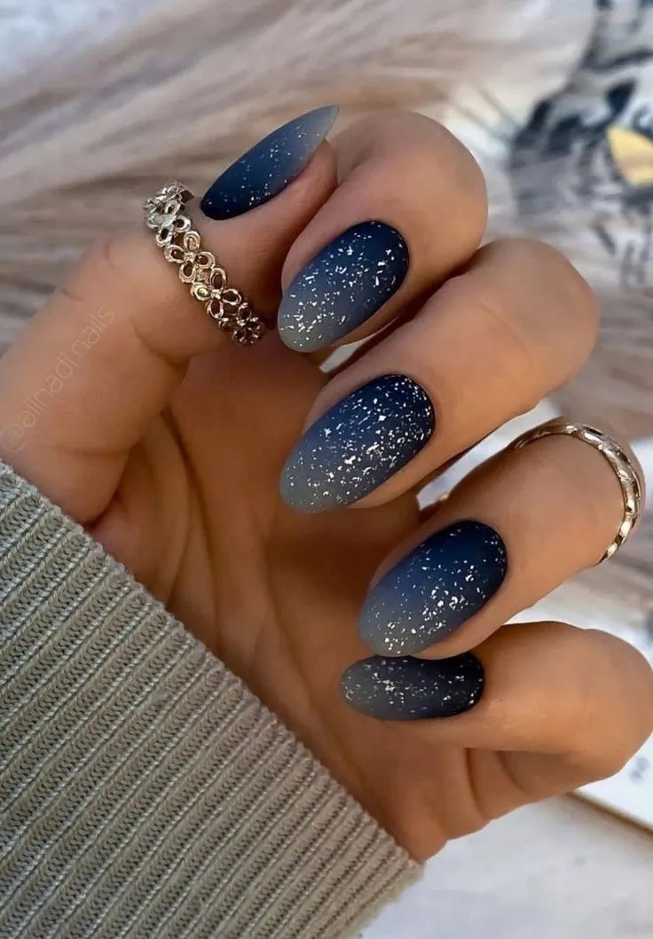 blue nail designs simple