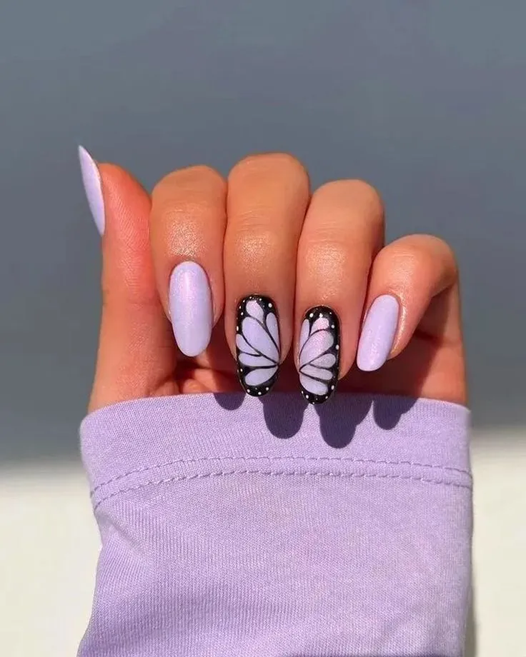 blue purple nail art